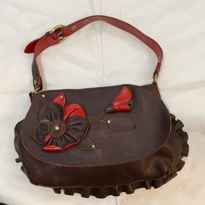 MOSCHINO CHEAP AND CHIC BROWN LEATHER HANDBAG